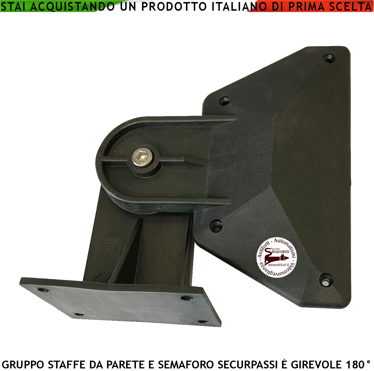 Copertura con Staffa da Parete Girevole a 180° Completa di Guarnizione e Viti Ricambio Originale per Semaforo Securvera Modello Securpassi Coperchio in Plastica con 4 Fori per Viti Parker