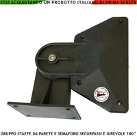 Copertura Tappo con Staffa da Parete Girevole a 180° Completa di Guarnizione e Viti Originale Ricambio per Semaforo Securvera Modello Securpassi Coperchio in Plastica con 4 Fori per Viti Parker