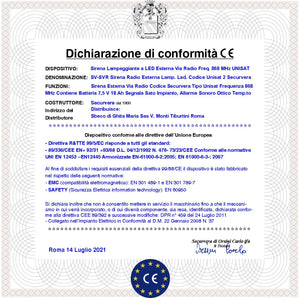 Sirena Lampeggiante Esterna Radio Frequenza 868 MHz Bidirezionale Anticollisione Anti Jamming Codici UNISAT2 Tromba 120 dB Lampeggiante Segnalatore di Stato Con 12 Led Durata Allarme 3,5 Minuti IP34