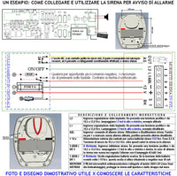 Sirena Antifurto Lampeggiante a Led da Esterno Melodia Binota Frequenza 1724/2475 Hz 115 dB Comando Di Allarme Caduta +/- 2 Segnali Di Stato Batteria 12 V 2 Ah Alimentazione 12 Vcc Assorbimento 1,4 Ah