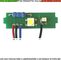 Scheda 2 Led luce Bianca Fissa Alta luminosità Luce Arancio Ricambio Sirene Starna con Intermittenza Segnalazione stato Impianto Sostituire Lampadina su Lampeggiatore Alimentazione 12 Vcc max 50 mA