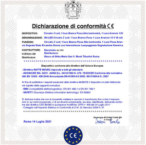 Placca con Led luce Bianca Fissa Alta luminosità Luce Arancio Ricambio Sirene Starna con Intermittenza Segnalazione stato Impianto Sostituire Lampadina su Lampeggiatore Alimentazione 12 Vcc max 50 mA