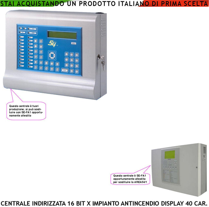 AREA54 SIRA Centrale Antincendio Rotta Sostituire con la Centrale Serie FAP SS-FA1 che Riconosce gli Indirizzi delle Periferiche Rilevatori di Fumo Altri Installati Memorizza Gestisce le Stesse Funzioni Dimensioni L490XH350XP145 mm
