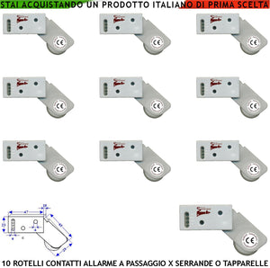Allarme Tapparelle 10 Pezzi Rotello Protegge la Serranda dal Sollevamento la Rotella Antiusura Spinta da Molla con la Gammes Muove lo Switch che Genera Impulsi Veloci 50 mS Necessita di Conta Impulsi