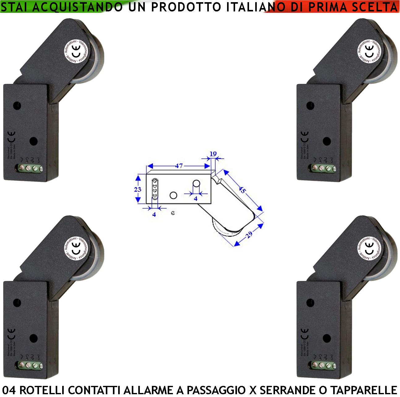 Sensore Antifurto Per Tapparella 4 Rotello Marrone Protegge la Serranda dallo Strappo e Sollevamento lo Switch Mosso dalla Rotella Con Gammes Genera Impulsi Veloci 50 mS Necessita di Conta Impulsi