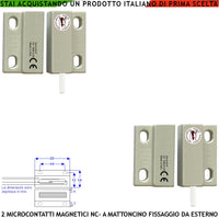 Sensore Magnetico NC Mini Bianco 2 Pezzi Allarme x Infissi Tensione Max 100 V Corrente 1 A Contatto Sensibilità Magnetica 10mm Contenitori Con Fori di Fissaggio Reed in Ampolla Sottovuoto IP65 4 Fili