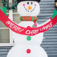 Pupazzo di Neve Gonfiabile Gigante Alto 243cm con Luci a LED Decorazione da Esterno o Giardino