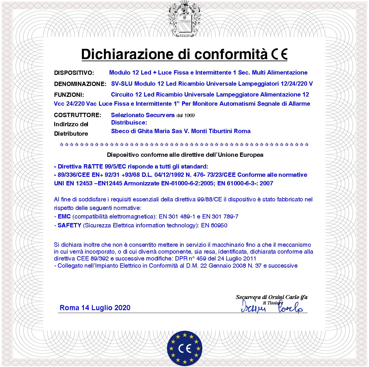 Scheda 12 Led 4 file da 3 Led a Croce Ricambio x Lampeggiatori e Fari luce Fissa o Lampeggiante 60 cicli al minuto Alimentazione 12 Vcc 24/220 Vac Uso Come Monitore Automatismi o Ripetitore di allarme