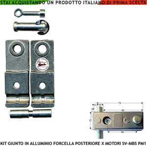 121091 Giunto Para Strappi o sforzi Eccessivi Forcella Posteriore in Alluminio e Leggeri Disallineati Ricambio per Motori o Attuatori Securvera Serie SV-MBS SV-MBQ SV-MBC PM1SC PM1 LINEAR 11 BH24