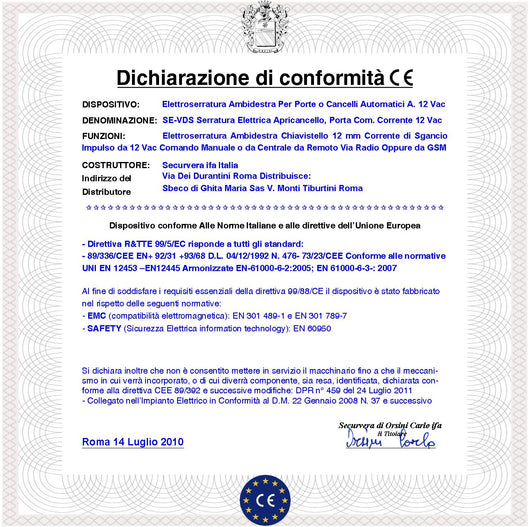 Elettroserratura Ambidestra Sblocco 12 Vac Chiude Porta o Cancello ad Anta Battente Con Accessori di Fissaggio 3 Chiavi Chiavistello 12 mm Contenitore in Acciaio Profondo Stampaggio Verniciata a Fuoco