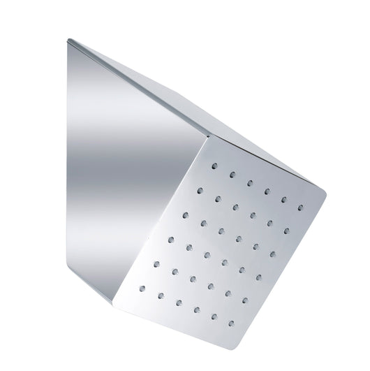 Soffione doccia a muro inclinato quadrato 15.5x15.5 cm in acciaio inox Tubico Wellness T64400 Cromato