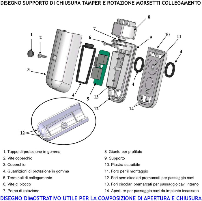 Barriera Infrarossi Attivi 10 Multifasci Segnala Allarme Intruso Rispetto a Quanti Fasci Interrotti Programmati Relè Libero Tamper Esclusione Led e Cicalino Alimentazione 12 V Misure H2000XL30XP30 mm