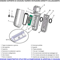 Barriera Infrarossi Attivi 8 Multifasci Segnala Allarme Intruso Rispetto a Quanti Fasci Interrotti Programmati Relè Libero Tamper Esclusione Led e Cicalino Alimentazione 12 V Misure H1520XL30XP30 mm
