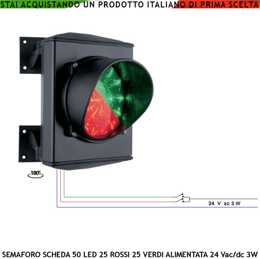 Semaforo Biluce 50 Led 25 Rossi 25 Verdi Alimentazione 220/24 V Garage Ripetitore Segnale Impianto Semaforico Passaggio Libero Verde Occupato Rosso