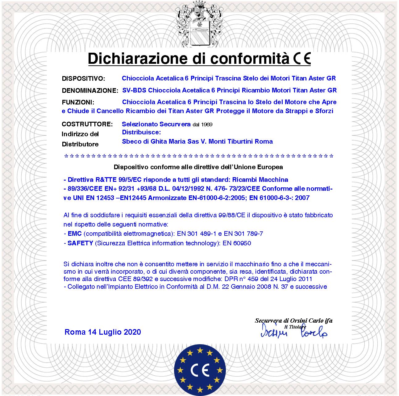 Chiocciola Acetalica Boccola 6 Principi Trainata dalla Vite Senza Fine fa Scorrere Avanti Dietro lo Stelo Apricancello dei Pistoni Titan Ricambio Dei Motori Elettrici Cancello Automatico Gates MPC GR