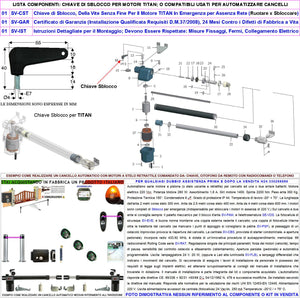 Chiave Cancello Automatico Sblocco di Emergenza per Motori Serie Titan Linear Aster Mover x Altri Motori Controllare le Dimensioni Esagono Acciaio Forato Incastonata Nella Custodia in Plastica Forata