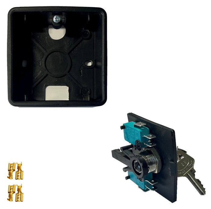 Comando Elettrico 2 Chiavi Con Ritorno a Molla 3 Posizioni Apre Stop Chiude Selettore 2 Contatti 15 A Isolamento 250 V Apertura Condominiale Pedonale Montaggio da Esterno a Parete Comando Automatismi