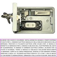 Blindino in Alluminio da Incasso Con 2 Chiavi Pulsante Elettrico Apre Chiude 15A 230 V Leva di Emergenza Assenza Rete Sblocco Elettrofreno Montaggio Esterno a Parete Per Automatismi Comando Elettrico