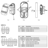 Doppio Raggio Infrarosso Attivo Barriera Orientabile Un Pezzo Segnala Allarme Passaggio Estraneo Protezione Portata 200 MT Interno 100 Metri Esterno Via Filo Aliment. 12 V Sensore Lineare Antifurto