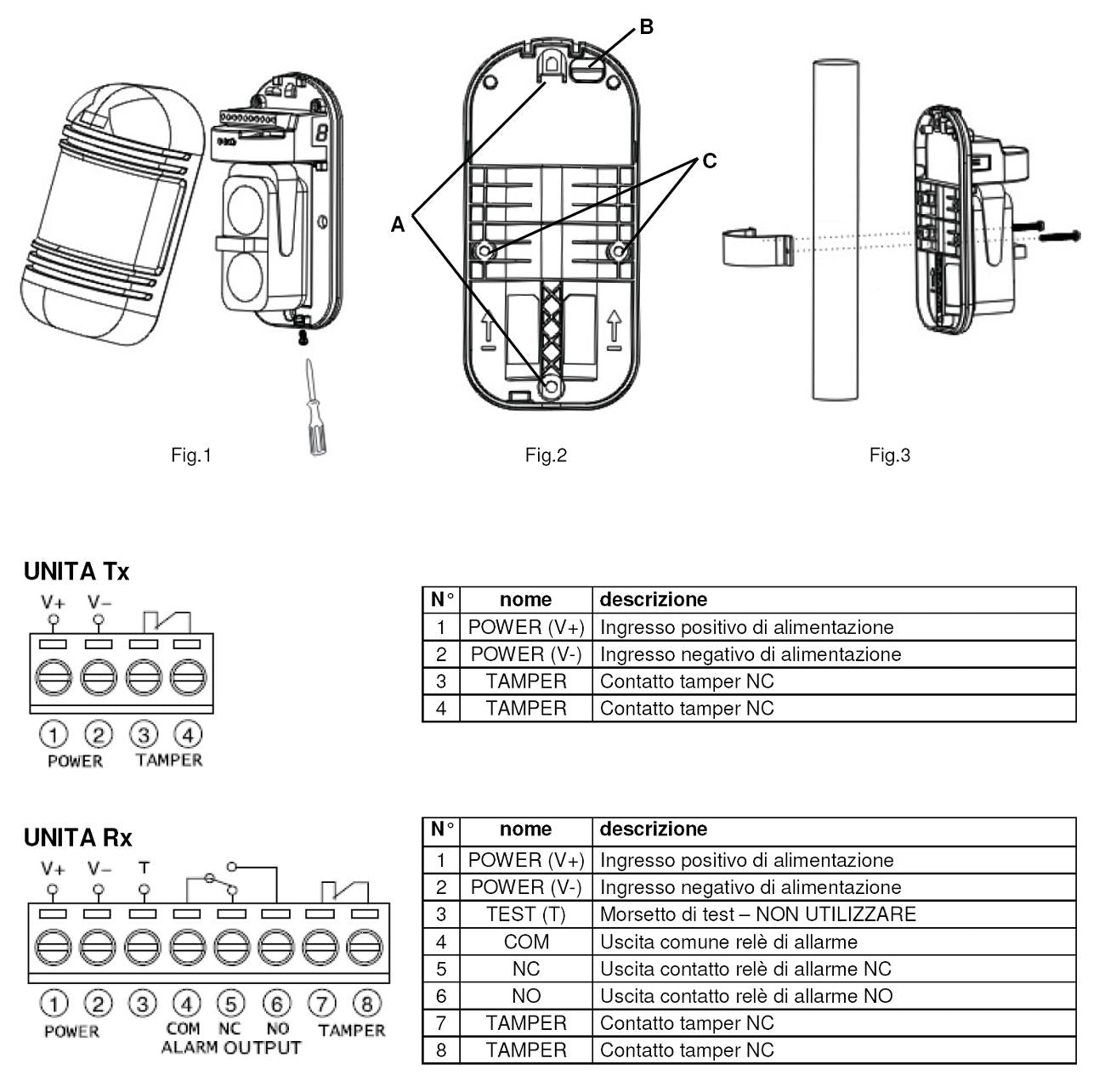 Sensore Passaggio Estranei 4 Pezzi Barriera Infrarossi Attivi Doppio Fascio Orientabile Segnala Allarme Intruso Protezione Lineare Portata 120 MT Interno 60 MT Esterno Collegamento Filare Aliment. 12V
