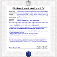 Contatto Magnetico a Scomparsa 2 Sensori Magnetici 8 mm Reed Uscita NC Collegamento 4 Fili Tensione Transito Max 100 V 10 W Carico Resistivo Antifurto Infissi Non Ferrosi Forma Cilindrica ABS Pr. IP65