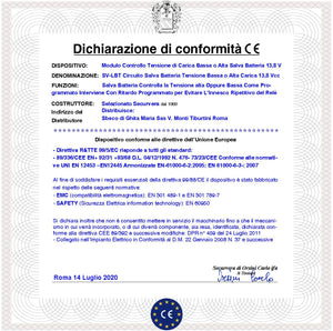 Allarme Batteria 12 V Sovraccarica Circuito Tarato 13,8 V Evita Danni da Tensione Molto Alta Relè Intervento Ritardato Elimina Inneschi Ripetitivi Può Dittivare Sistemi di Ricarica Sirene Chiamate GSM