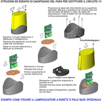 Scheda 12 Led 4 file da 3 Led a Croce Ricambio x Lampeggiatori e Fari luce Fissa o Lampeggiante 60 cicli al minuto Alimentazione 12 Vcc 24/220 Vac Uso Come Monitore Automatismi o Ripetitore di allarme