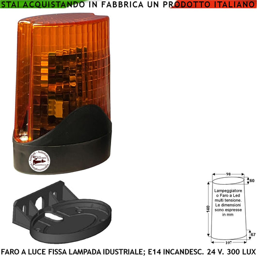 Faro Luce Fissa Oppure Selezione Lampeggiante Con 12 Led 4 File 60 Cicli al Minuto Alimentazione 12 Vcc 24/230 Vac Con Base da Parete Uso Come Monitore su Automatismi o Come Ripetitore di allarme