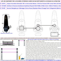 Coppia di Fotocellule Ruotabili 180° in Orizzontale Controllo e Sicurezza Cancello Elettrico Automatico TX e RX Portata 20 Metri Lineari Montaggio a Parete Oppure Palina Alimentazione 12/24 Vac IP44