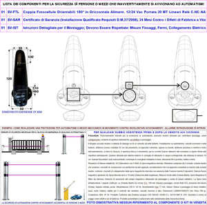 Coppia di Fotocellule Ruotabili 180° in Orizzontale Controllo e Sicurezza Cancello Elettrico Automatico TX e RX Portata 20 Metri Lineari Montaggio a Parete Oppure Palina Alimentazione 12/24 Vac IP44