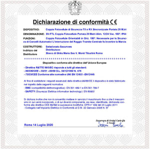 Coppia di Fotocellule Ruotabili 180° in Orizzontale Controllo e Sicurezza Cancello Elettrico Automatico TX e RX Portata 20 Metri Lineari Montaggio a Parete Oppure Palina Alimentazione 12/24 Vac IP44