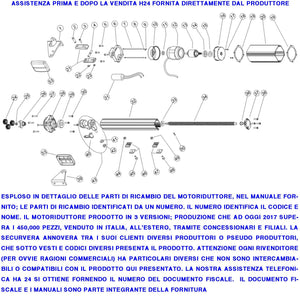 121881 Carrello di Traino Ricambio Motore del Cancello Battente SV-MBS SV-MBQ SV-MBC SV-MBT SV-MQB SV-MCB PM1-SC BH Con Sblocco di Emergenza e Chiave Protegge da strappi e Sforzo Superiore a 200 Kg