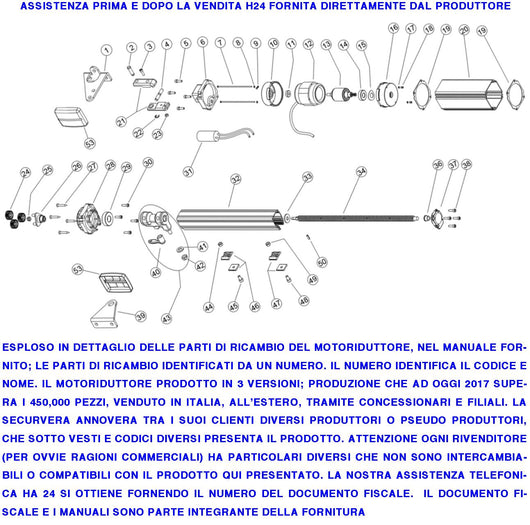 Barilotto di Traino 121881 Ricambio dei Motori Cancello Battente SV-MBS MBQ MBC SV-MBT SV-MQB SV-MCB PM1-SC BH Contiene lo Sblocco di Emergenza Chiave Protegge il Motore da Sforzo Superiore a 200 Kg