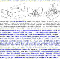 Motore Ricambio 230 V Tipo Under Pressofuso in Alluminio Ingranaggi in Metallo Per Cassa Interrata Con Sblocco a Chiave Del Concello Automatico ad Anta Battente 2,5 Metri Lavoro Intensivo 250 Nm IP67