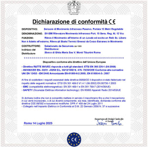 Infrarosso Passivo Grandangolo Sensore Movimento Cinque Pezzi Per Antifurto Portata 15 MT da Interno Rileva Intruso Entro 90 Gradi Aliment. 12 V Assorbimento 10 mA Lente 18 Fasci Bianco con Snodo ABS