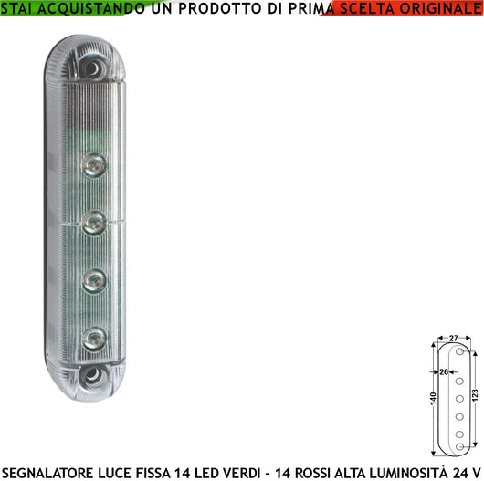 Mini Semaforo Via Libera Bifronte Luce Verde 14 Led Luce Rossa 14 Led Aliment. 24 Vcc Montaggio a Palo o Parete Ripetite Semaforo Monitore su Automatismi Sosta Occupata Contenitore Metacrilato IP55