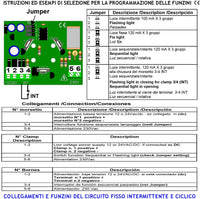 Lampeggiatore Arancione Selezione Luce Fissa Lampeggiante Ciclica Il Circuito Supporta 1/6 Basetta Curva da Palo Ø 80 mm da 3 Led Aliment. 12-24-230 V Parte Luminosa Metacrilato IP44 Per Asta Barriera