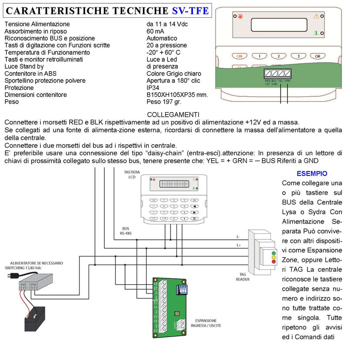 Impianto Antifuto Tyna Centrale Radio Filo evo GSM Fr 433,92 MHz Anti-Jamming Tastiera Remota Allarme Apertura Scasso Porta Rileva Intrusi Sirena Lampeggiante Esterna 2 Radiocomandi Gestione Remota