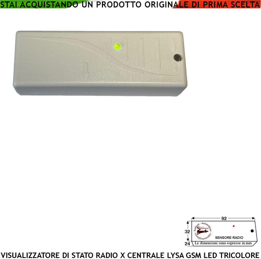 Avvisatore Ottico Dello Stato Impianto Antifurto Con Centrale Radio Serie Lysa Frequenza 433.92 Mhz Potenza 10 mW Led Tricolore Indica Funzioni e Allarme Sistema Anti Jamming Antiannebbiamento IP55