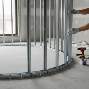 Guida profilo in lamiera zincata flessibile per strutture curve 1,5 m *** misure 30 x 75 x 30 mm, confezione 1