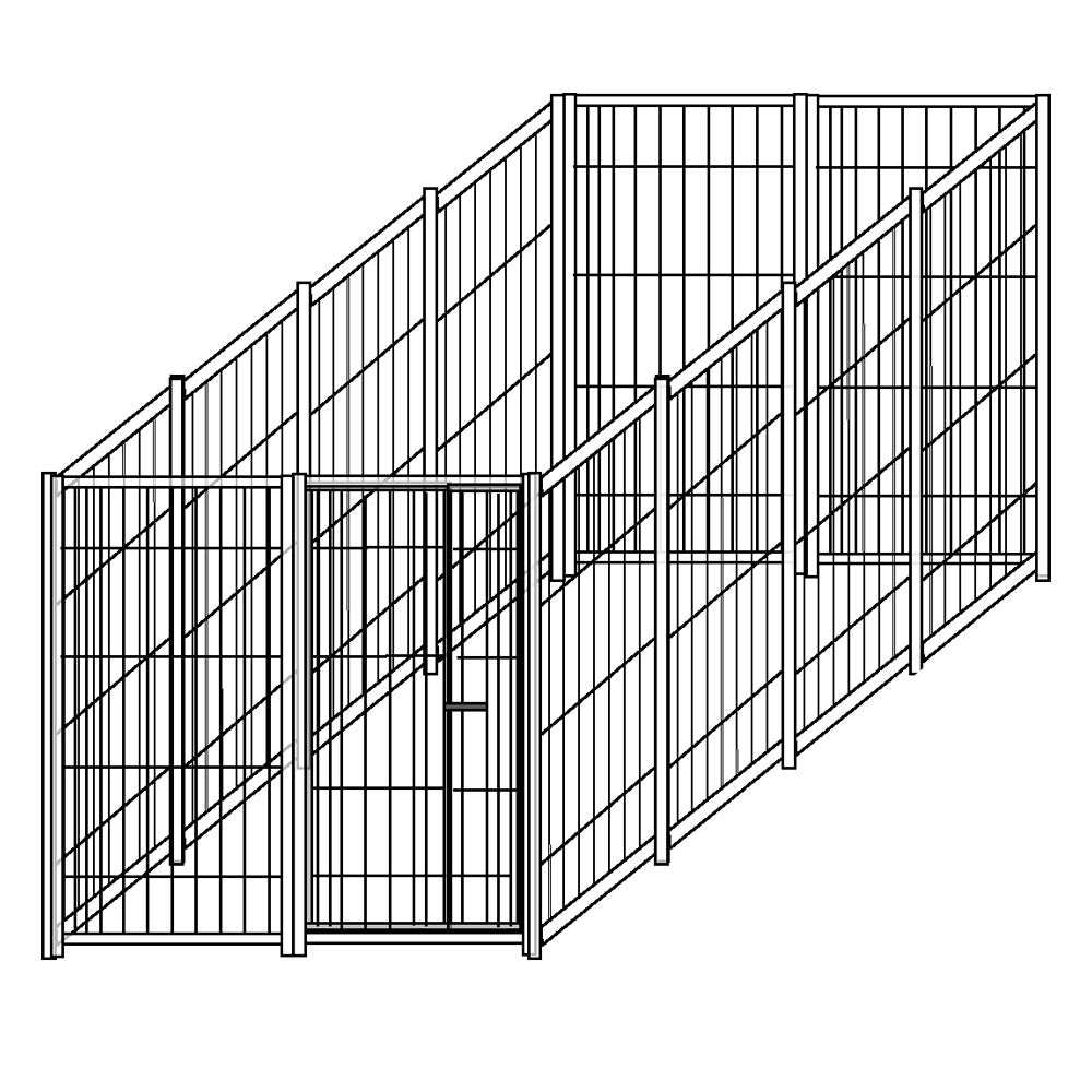 Recinto per cani da 4x2 metri solo perimetro modulare in rete con zincatura a caldo