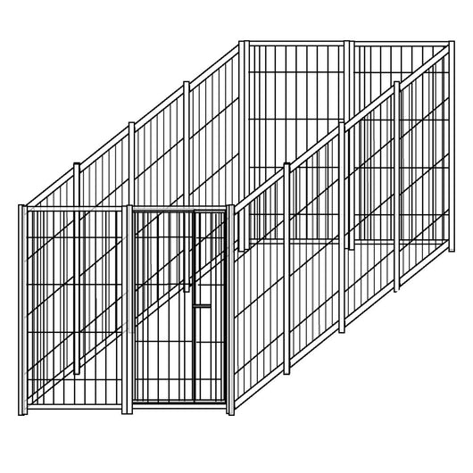 Recinto per cani da 4x2 metri solo perimetro modulare in rete con zincatura a caldo