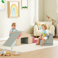 Set 2 Costruzioni Morbide per Bambini in Similpelle e Schiuma, 131x39x44 cm, Multicolore