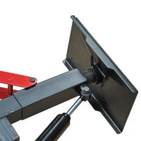 Cavalletto Alzamoto ad Altezza Regolabile con Manovella, in Acciaio e Gomma, 28x17.5x24.5-35.5 cm, Nero e Rosso