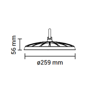 Proiettore led ufo colore nero 100 watt ip65 luce naturale 4500k