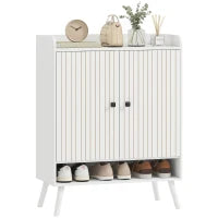 Scarpiera Ingresso con Ripiani Regolabili Compartimento Aperto per 15 Paia di Scarpe 75x35x97 cm Bianco