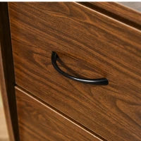 Scrivania per Computer Moderna Porta PC in Legno con Cassetti, Scrivania Salvaspazio Con Libreria, Mensola Estraibile e Porta Tastiera, 120x55x85cm, Marrone