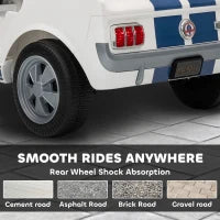 Auto elettrica 12V con licenza Ford Shelby GT 350 veicolo elettrico telecomando telecomando 2,4G 3-6 anni bianco