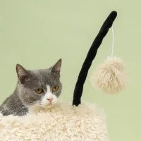 Albero Tiragraffi con Design pecora nera, con tiragraffi, tunnel e giocattolo, 98 cm, marrone chiaro