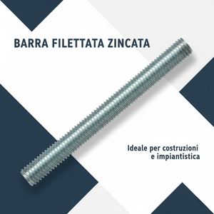 Barra filettata in acciaio 1 metro din 976-1 per applicazioni industriali *** misura 8 x 1,2 mm, confezione 1